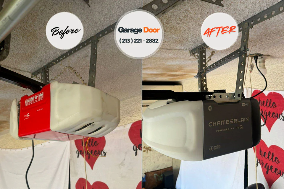 Before and after: garage door repair High Bridge, WA